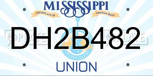 DH2B482 Mississippi License Plate