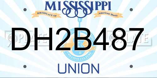 DH2B487 Mississippi License Plate