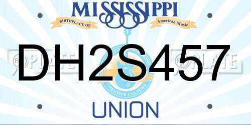 DH2S457 Mississippi License Plate