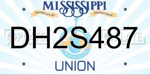 DH2S487 Mississippi License Plate