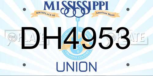 DH4953 Mississippi License Plate