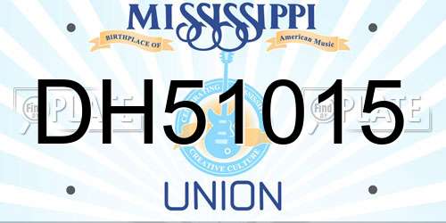 DH51015 Mississippi License Plate