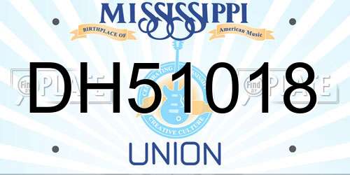 DH51018 Mississippi License Plate
