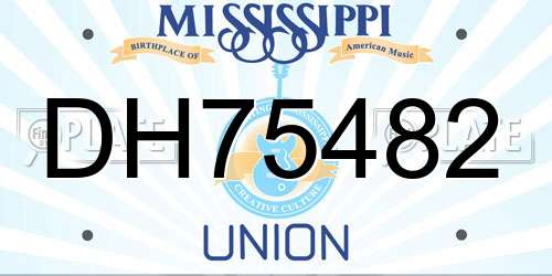 DH75482 Mississippi License Plate