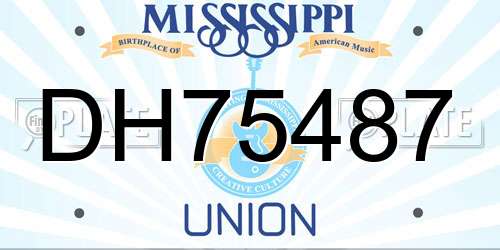 DH75487 Mississippi License Plate