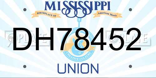 DH78452 Mississippi License Plate