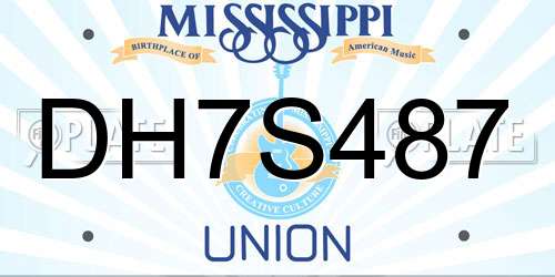DH7S487 Mississippi License Plate