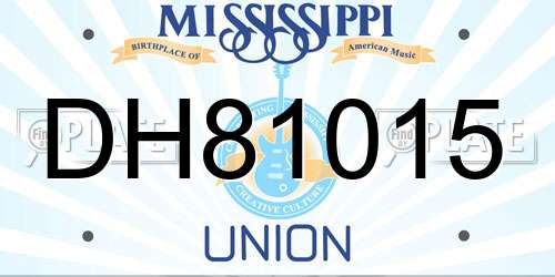 DH81015 Mississippi License Plate
