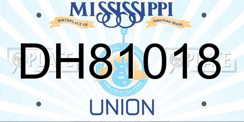 DH81018 Mississippi License Plate