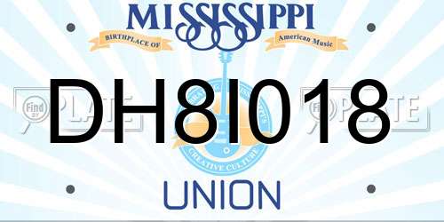 DH8I018 Mississippi License Plate