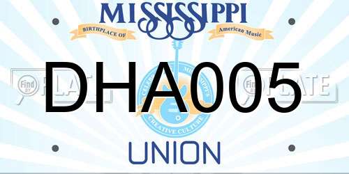 DHA005 Mississippi License Plate
