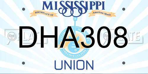 DHA308 Mississippi License Plate