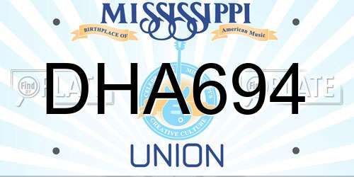 DHA694 Mississippi License Plate