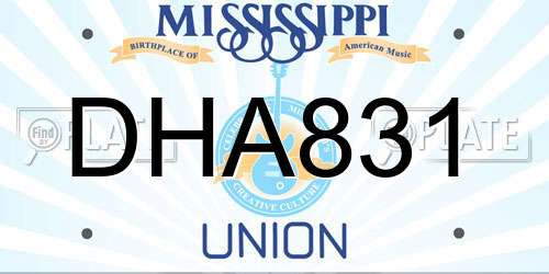 DHA831 Mississippi License Plate