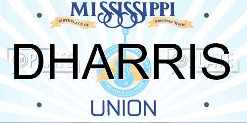 DHARRIS Mississippi License Plate