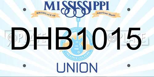 DHB1015 Mississippi License Plate