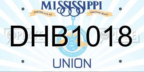 DHB1018 Mississippi License Plate