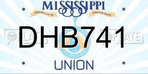 DHB741 Mississippi License Plate