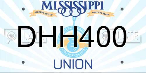 DHH400 Mississippi License Plate