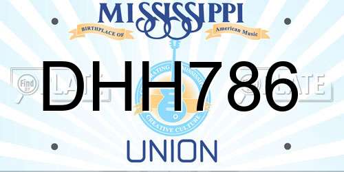 DHH786 Mississippi License Plate