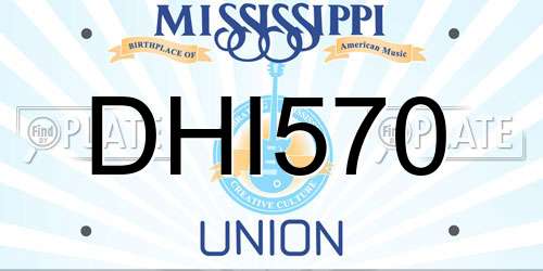 DHI570 Mississippi License Plate