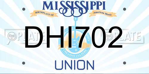 DHI702 Mississippi License Plate
