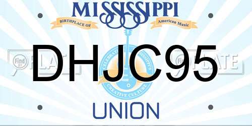DHJC95 Mississippi License Plate