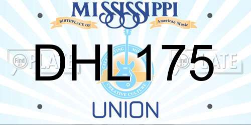 DHL175 Mississippi License Plate