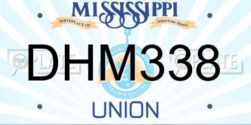 DHM338 Mississippi License Plate
