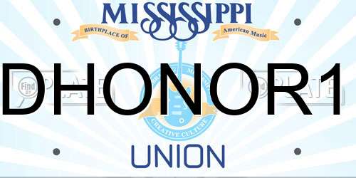 DHONOR1 Mississippi License Plate