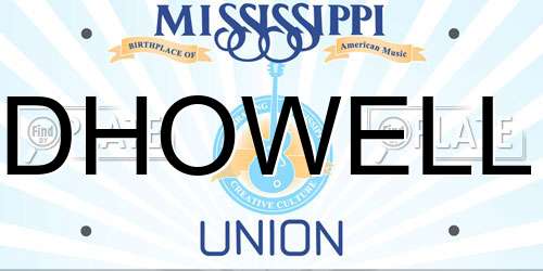 DHOWELL Mississippi License Plate