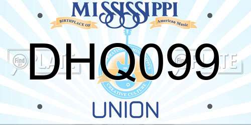 DHQ099 Mississippi License Plate