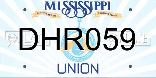 DHR059 Mississippi License Plate
