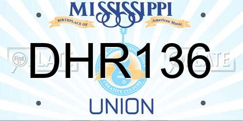 DHR136 Mississippi License Plate