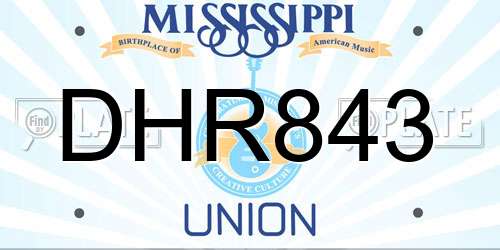 DHR843 Mississippi License Plate
