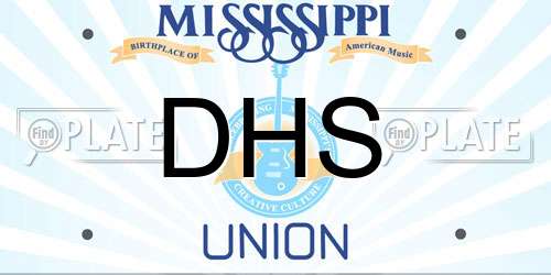 DHS Mississippi License Plate