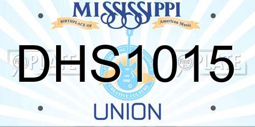 DHS1015 Mississippi License Plate
