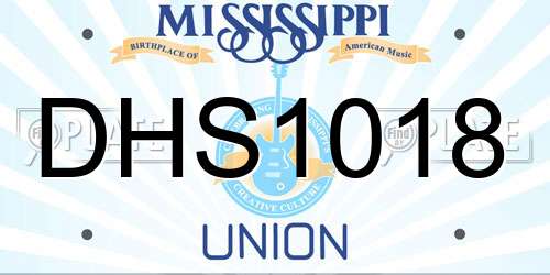 DHS1018 Mississippi License Plate