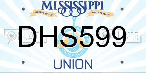 DHS599 Mississippi License Plate