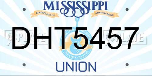 DHT5457 Mississippi License Plate