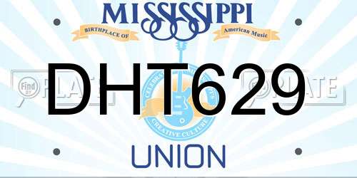 DHT629 Mississippi License Plate
