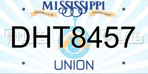 DHT8457 Mississippi License Plate