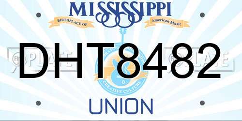 DHT8482 Mississippi License Plate