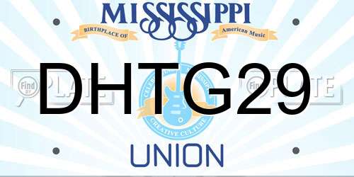 DHTG29 Mississippi License Plate