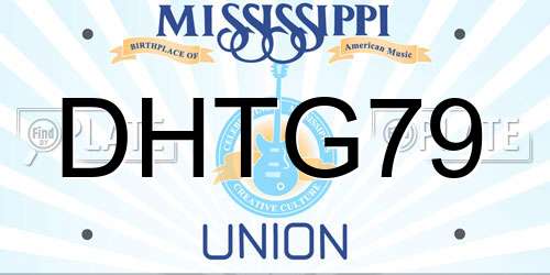 DHTG79 Mississippi License Plate