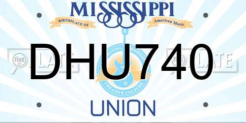 DHU740 Mississippi License Plate