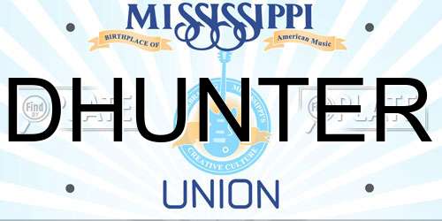 DHUNTER Mississippi License Plate