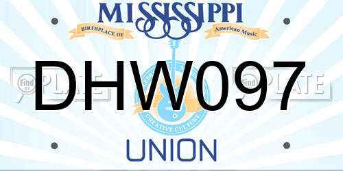 DHW097 Mississippi License Plate