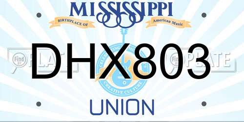 DHX803 Mississippi License Plate
