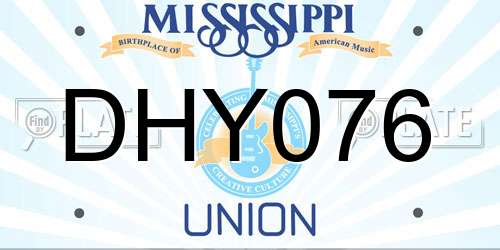 DHY076 Mississippi License Plate